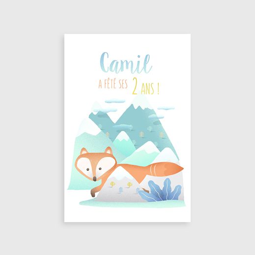 Carte d'anniversaire renard